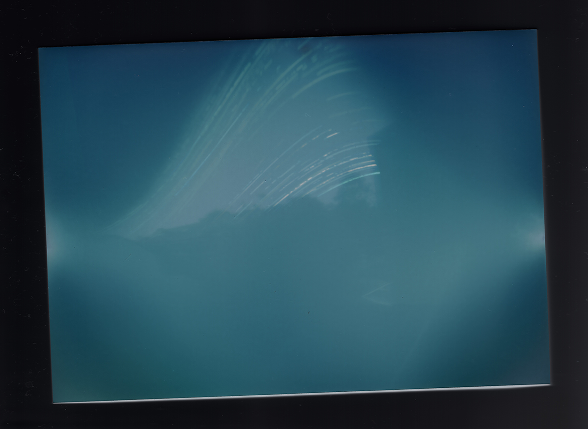 A solargraph of the sun's path across the sky